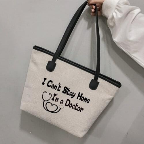 Funny Printed Doctor Tote Bag Personalizd Accessories Work Bag Gift for Doctor Women Handbag Beach Bag Dropshipping