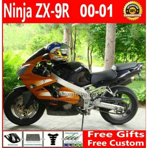 Hot sale customize orange bodykit for Kawasaki fairing kits ZX9R 2000 2001 ZX 9R 00 01 Compression mold Ninja body parts+7Gifts