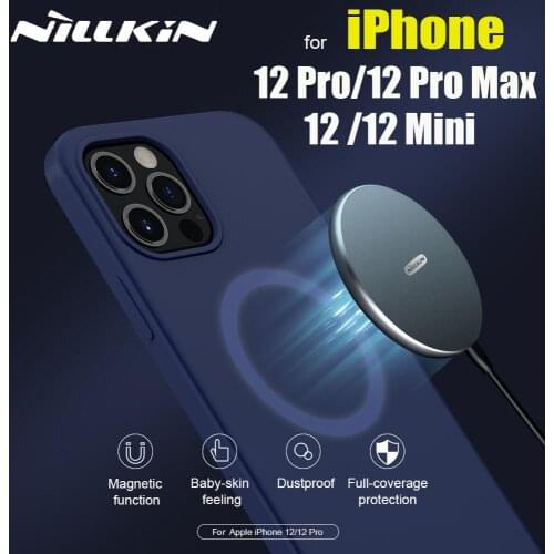 For Magsafe Wireless Charger Magnetic Case for iPhone 12 Pro Max Mini Flex Soft Liquid Silicone Rubber Cases for iPhone 12 Mini