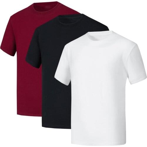 Summer new t shirt Short sleeved high quality brand 100% cotton men T-shirt solid O neck T-shirt for men tops tee 3pcs/lot