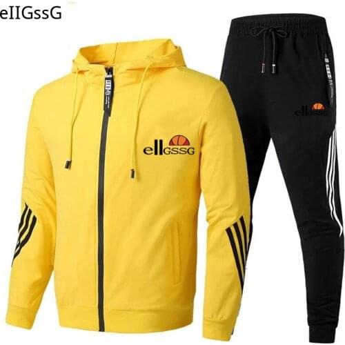 2021 Mens Cycling Sportswear 2 Piece Suit Mens Suit Spring and Autumn Mens Sports Suit Jacket + Pants Sportswear Men