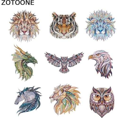 ZOTOONE Iron Patches for Clothing Tiger Patches Applique Clothes T-Shirt Heat Transfer Ironing Stickers DIY Accessory Decoration