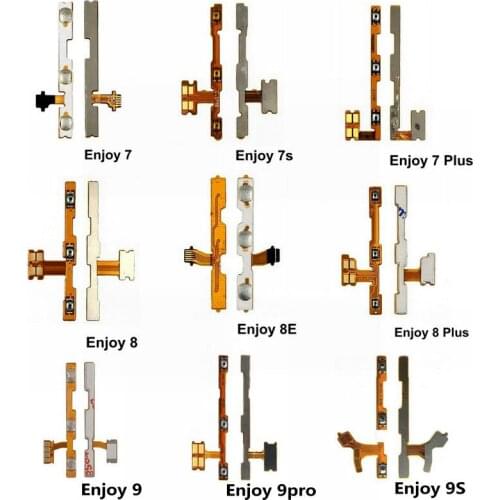 New Power On Off Volume Button Flex Cable For Huawei Enjoy 7 7S 7plus 8 8E 8plus 9 9pro 9S 9plus Repair Parts