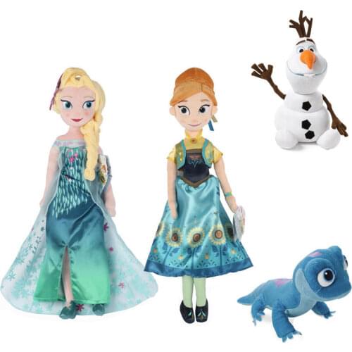 Frozen 2 Snow Queen Princess Anna Elsa Plush Doll 2020 NEW Fire Lizard 2 Fever Fire Elves Snowman Olaf Plush Doll For Kid