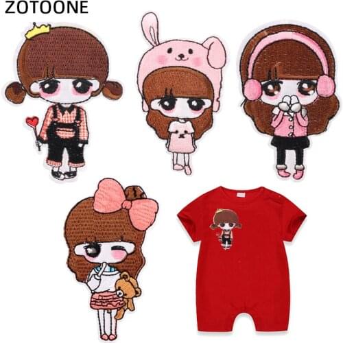 ZOTOONE Newest Style Girls Patches Iron on Patches for Clothing Embroidery Patches for Clothing Diy T-shirt Appliques Stickers