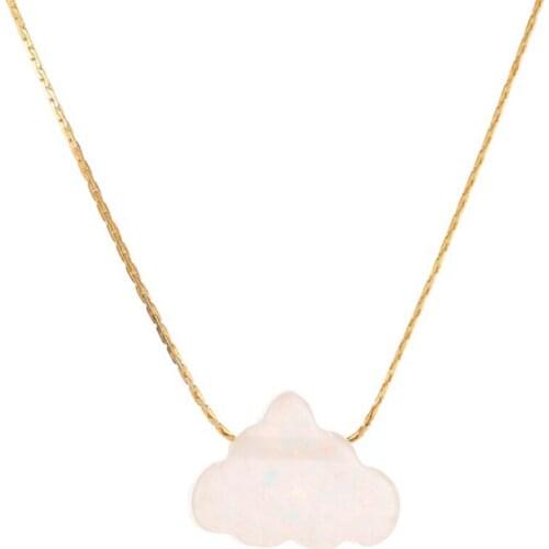 New Cloud Pendant Necklace Creative Cute Cartoon Little White Cloud Necklace for Women Short Clavicle Necklaces