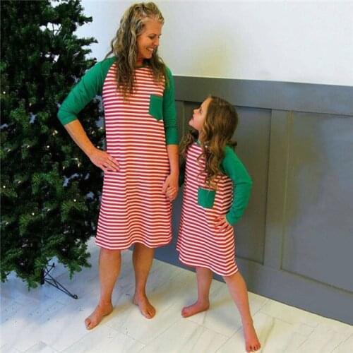 Mother Daughter Family Matching Outfits Clothes Plaid Parent-child Dress Girls Mom Christmas Fashion Women Kids Costume