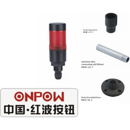 ONPOW HBJD-40D 40mm Industrial Warning Light 24V Red Continous LED Light Indicator Signal Tower Light