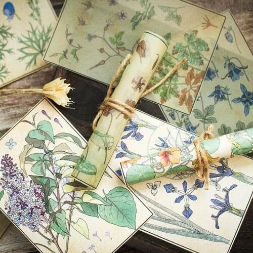 Panalisacraft 8pcs Junk journal Gorgeous vintage Plants vellum paper for Scrapbooking Happy Planner/Card Making/ Journal Project