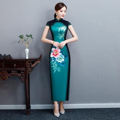 Sexy Women Long Cheongsam Brand Designer Traditional Chinese style Dress Womans Qipao Slim Party Dresses Vestido Plus Size 4XL