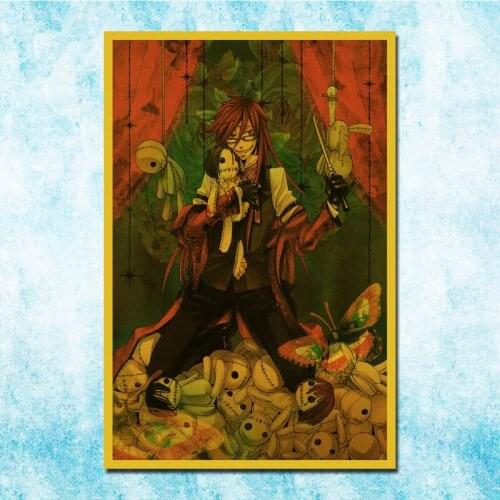 Japanese Anime Black Butler Poster Art Silk Canvas Retro Print For Home Room Decor Wall Stickers-023