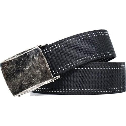 Aged Mens Fashion Belt Metel Slide Buckle Breathable Outdoor Nylon Strap Leisure Sport Jeans Accessories Quick Drying Cinto