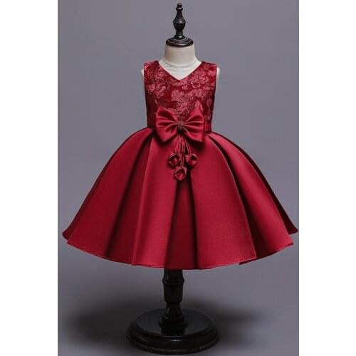 Flower Girls Wedding Dress Christmas Costume embroidery Children Evening Party Dress Kids Dresses For Girls Princess Ball Gown