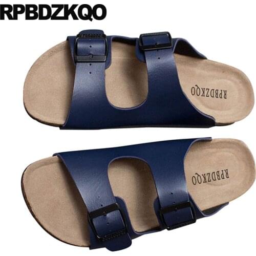 Open toe famous brand water shoes slides size 45 black 46 white 2019 red slippers waterproof cork men sandals leather summer