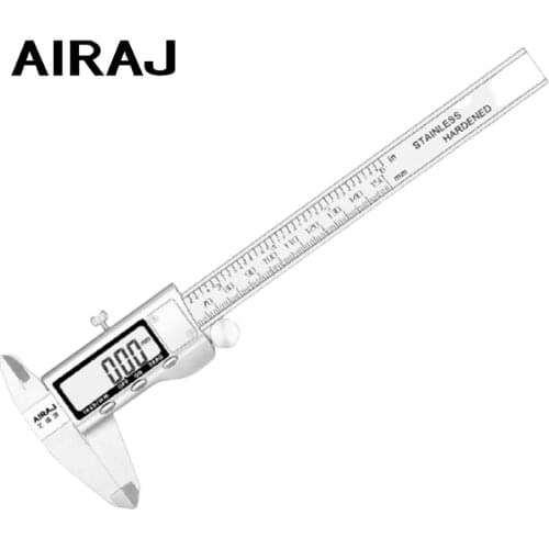 AIRAJ Digital Vernier Calipers Measure 150mm/6inch LCD Electronic Carbon Fiber Gauge Height Measuring Instruments Micrometer
