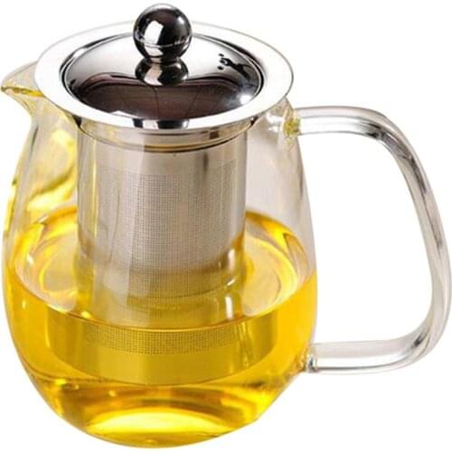 Heat Resistant Glass Teapot Tea Set Kettle Coffee Glass Maker Convenient Office Tea Pot with Removable Infuser