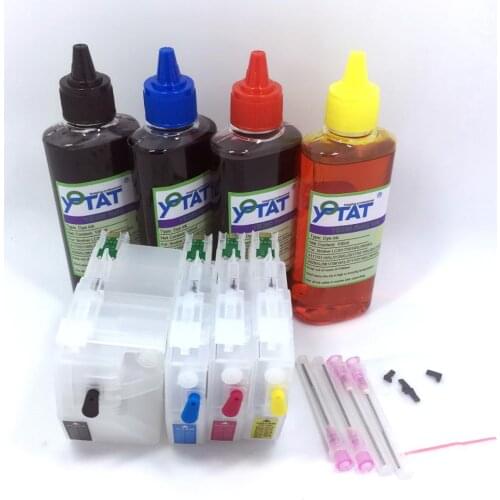 YOTAT 4*100ml Dye ink + Refillable ink cartridge LC3619 LC3617 for Brother MFC-J2330DW MFC-J2730DW MFC-J3530DW MFC-J3930DW