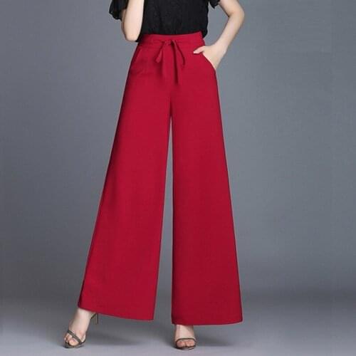 Lady Modern Dance Trousers Women National Standard Dance Trousers Broad Leg Pants Adult Square Dance Pant High Waistband B-6871