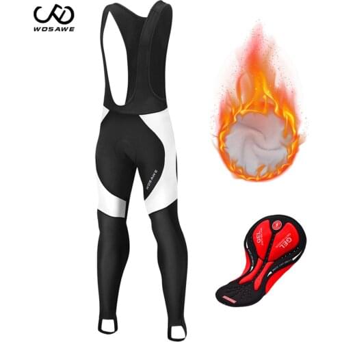 WOSAWE Cycling Tight Pants Men 3D Padded Pads Winter Thermal Long Leggings Racing MTB Bicycle ciclismo tight Trousers Bike pants