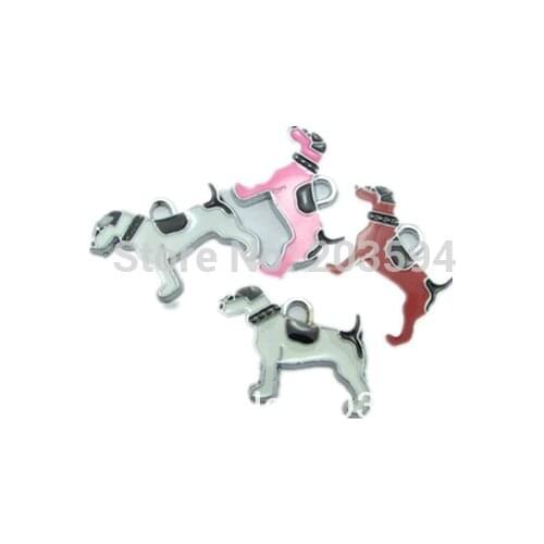 100Pcs/lots Mixed Enamel Dog Charms Alloy Metal Charms For Key Chain/Necklace