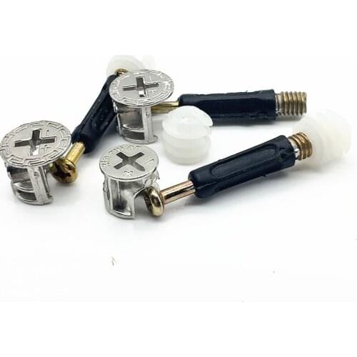 20 Sets Furniture Fastener 3-in-1 Connector Connecting Screw Locking Nylon Nut