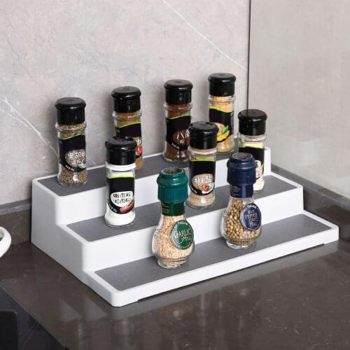 3 Levels Spice Rack Anti-slip Easy To Install Storage Shelf For Kitchen Sturdy Design Kitchen Accessories Organizador De Cocina