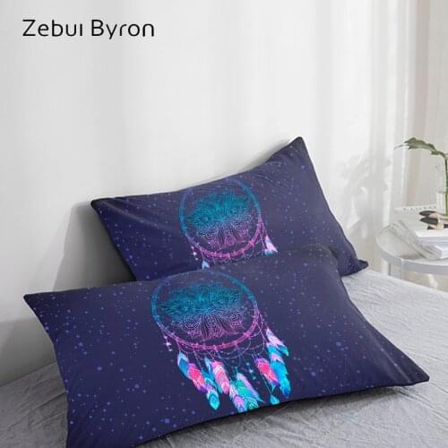 3D Pillow Case Pillowcase Custom/50x70/50x75/50x80/70x70 Decorative Pillow Cover,Dreamcatcher purple Bedding Drop Ship