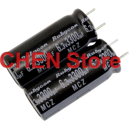 50PCS NEW RUBYCON MCZ 6.3V3300UF 10X25MM electrolytic capacitor mcz 3300uf 6.3v Ultra low ESR motherboard 3300uF/6.3V