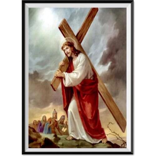 5D DIY diamond painting round full diamond Jesus diamond embroidery cross stitch round mosaic diamond home decoration art