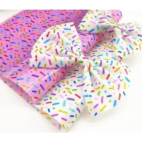 A4 20*33CM waterproof cartoon sprinkles print jelly sheet pvc fabric for DIY bow material 1395