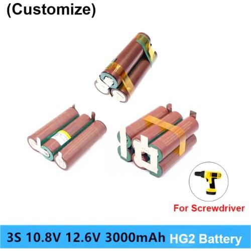 12V 18650 hg2 battery 6000mAh 20amps for 12.6v screwdriver battery weld soldering strip 3S 3S2P 12.6v battery pack (customize)