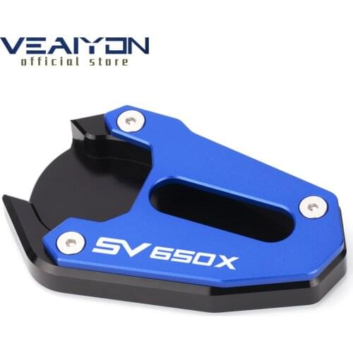 For Suzuki SV 650X 2018 2019 Motorcycle Accessories Pitbike Kickstand Foot Side Stand Extension Pad Support Plate For Suzuki