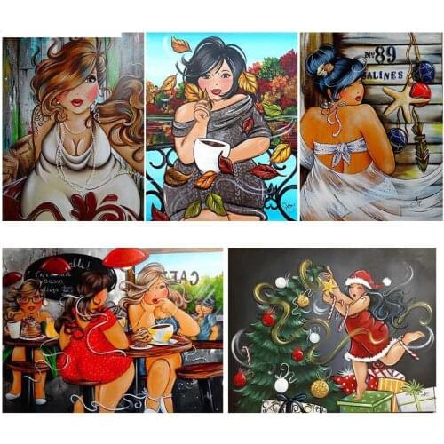 Zhui Star 5d diy Full Square drill Diamond Painting Cross Stitch Rhinestones Fat woman 3D Diamond home Mosaic Decor zx