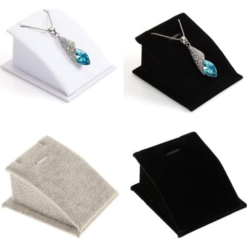 Velvet Pendant Necklace Chain Jewelry Display Stand Holder Organizer
