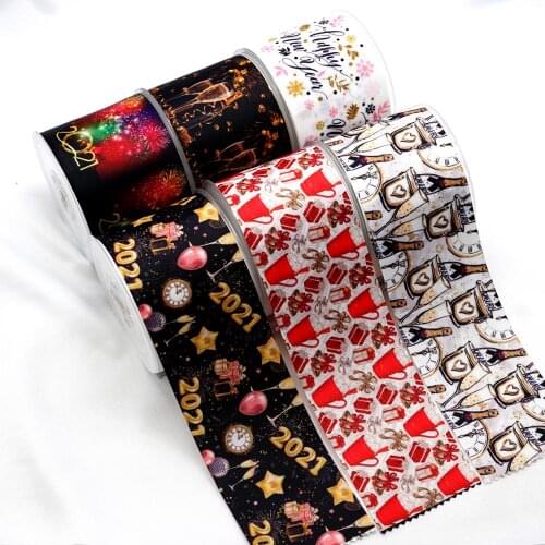 Happy New Year Printed Grosgrain Ribbon 47166