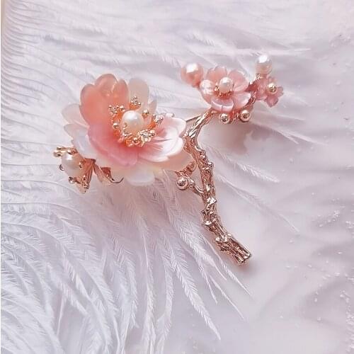 La MaxZa Fashionable Brooches Women Flower Handmade Brooch Pin Garment Accessories Birthday Pearl Brooches Jewelry XZ2996