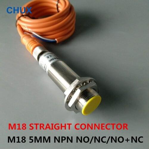 M18 5mm PNP Straight Type NO/NC/NO+NC 5mm Sensing distance flush type Inductive Sensors Proximity Switch