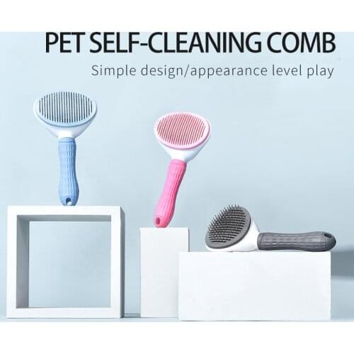 Pet massage brush dog kitten long hair removal brush self-cleaning comb suitable for loose bottom hair at home