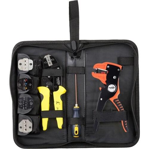 Professional Hand Tool Set Multitool Engineering Ratcheting Crimping Tool Terminal Pliers Cutter Wire Stripper Crimping Pliers