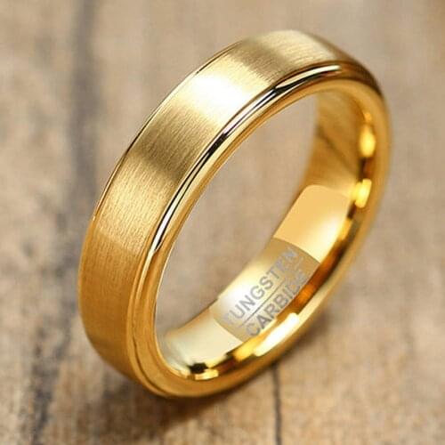 LETAPI 2021 New Fashion High Quality 5mm Punk Black Gold Color Tungsten Wedding Ring for Men Engagement Jewelry Wholesale
