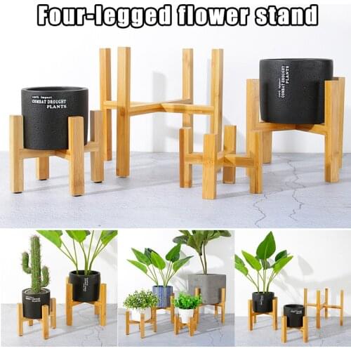 Free Standing Bonsai Holder Home Balcony Wood Flower Pot Holder with Foot Pad Smooth Surface Modern Shelf _WK