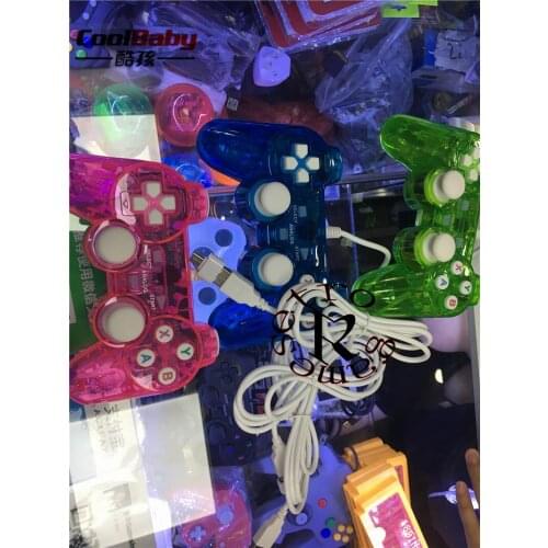 DHL 100pcs/lot Transparent Wired Controller for PC phone Android Smart Devices Gamepad with mini Converter Wired Joystick