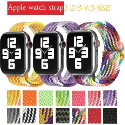 Scrunchie Strap for Apple Adjustable watch band 44mm 40mm 38mm 42mm Elastic Nylon solo Loop bracelet iWatch series 3 4 5 6 se