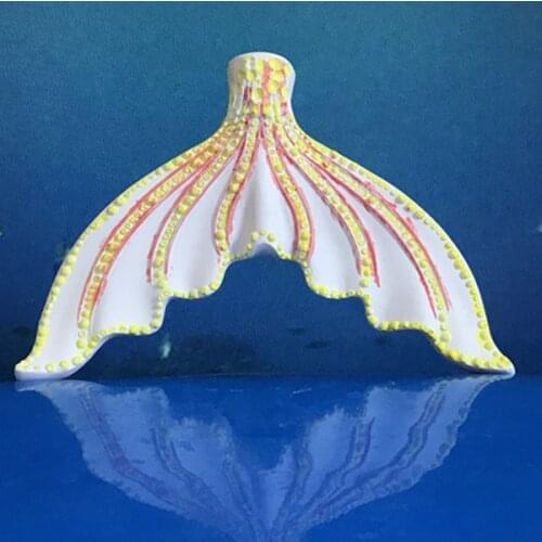 Fish Tail Cake Decorative Incense Gypsum P789 Molded Chocolate Molded Sugar Molded Silicone Mold P789
