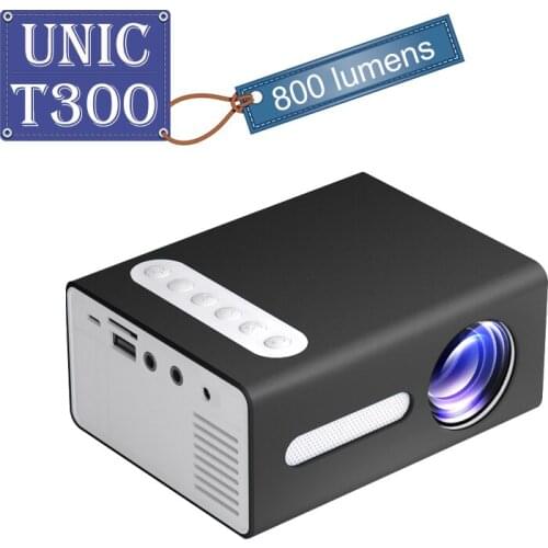 UNIC T300 LED Mini Projector Video Proyector Support 1080P HDMI USB AV Portable Projektor Home Media Audio Player VS YG300