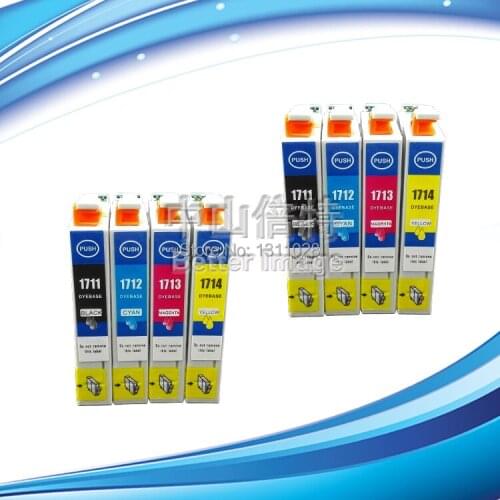 T1711 2SETS T1711 T1712 T1713 T1714 compatible ink cartridge for T1711 - T1714 for XP-103/XP-203/XP-207/303/306/313/33/406/413