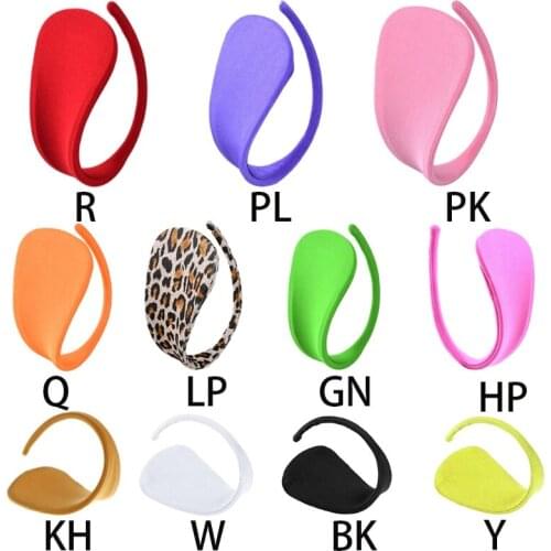 Women C String Mini Cover Briefs Solid Color Invisible Knickers Leopard Lingerie