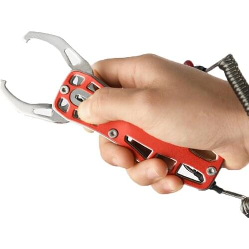 Fish Lip Gripper Portable Multipurpose Non-Slip Aluminum Alloy Fishing Tackle Clamp Grabber Lightweight Fish Controller Fishing