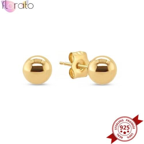 3mm 2.5mm 2mm 925 Sterling Silver Ear Needle Ball Stud Earrings for Women Simple Geometry Earrings Fashion Jewelry Gift