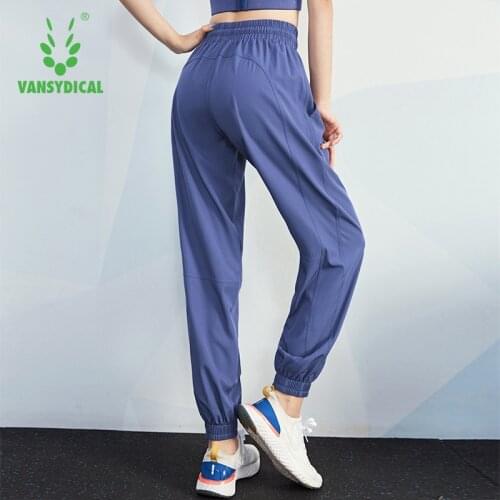 VANSYDICAL Jogging Pants Women Solid Loose Drawstring Sport Gym Trouser Female Running Training Fitness Workout Long Pants Women